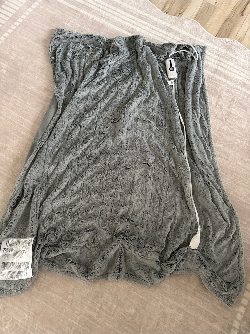 Heated Plush Throw Blanket - Gray